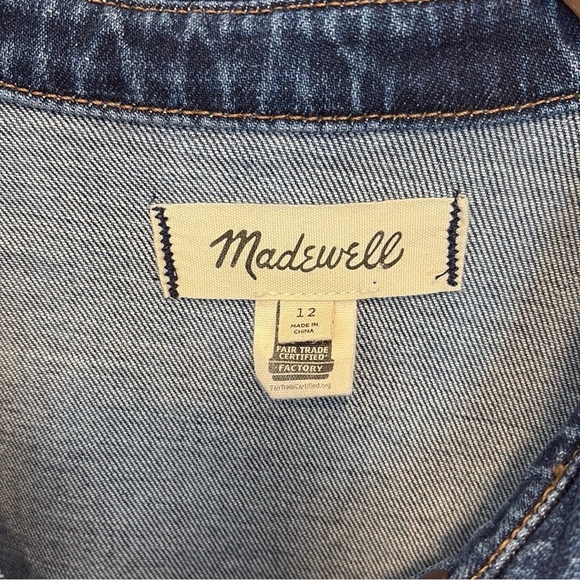Madewell Denim Western Midi Shirtdress in Laselle Wash , sz 12 - Picture 8 of 11